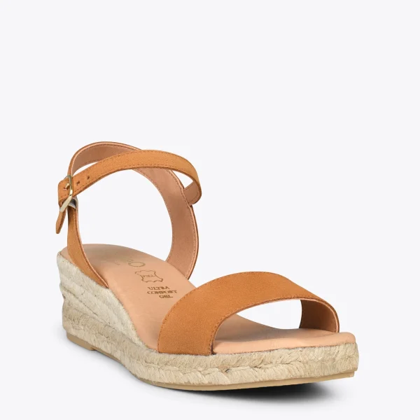 MiMaO ShopOnline JEREZ – Sandales Compensées En Jute Et Cuir CAMEL 5