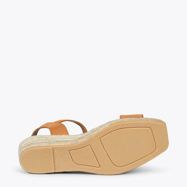 MiMaO ShopOnline JEREZ – Sandales Compensées En Jute Et Cuir CAMEL 6