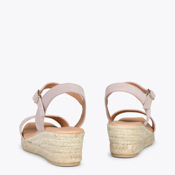 MiMaO ShopOnline JEREZ – Sandales Compensées En Jute Et Cuir NUDE 4