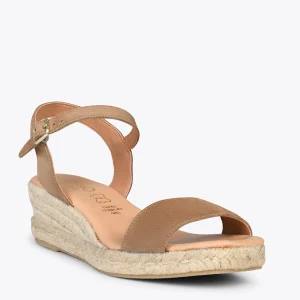 MiMaO ShopOnline JEREZ – Sandales Compensées En Jute Et Cuir TAUPE 14