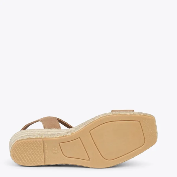 MiMaO ShopOnline JEREZ – Sandales Compensées En Jute Et Cuir TAUPE 6