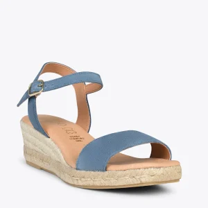 MiMaO ShopOnline JEREZ – Sandales Compensées En Jute Et Cuir JEANS 14