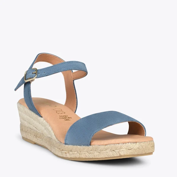 MiMaO ShopOnline JEREZ – Sandales Compensées En Jute Et Cuir JEANS 5