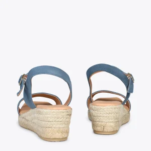MiMaO ShopOnline JEREZ – Sandales Compensées En Jute Et Cuir JEANS 12