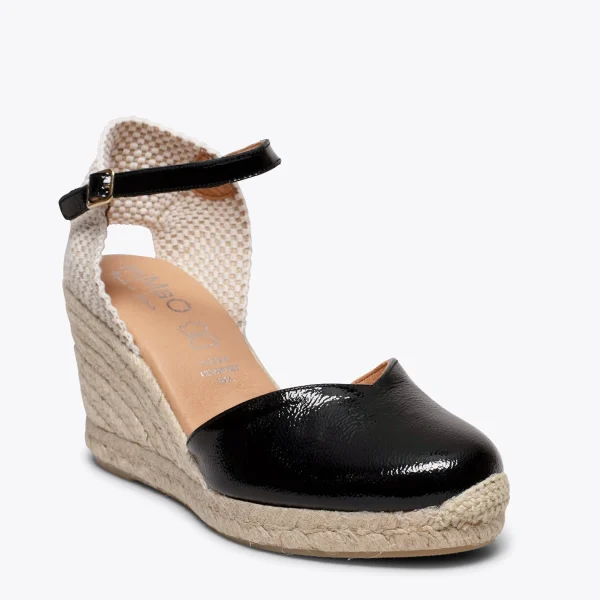 MiMaO ShopOnline NERJA VERNI – Espadrilles Compensées Talon Haut Avec Boucle NOIR 5