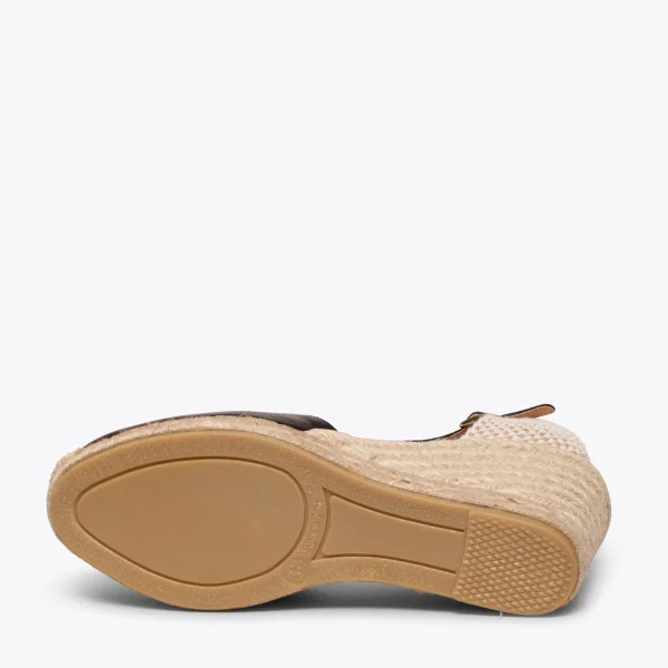 MiMaO ShopOnline NERJA VERNI – Espadrilles Compensées Talon Haut Avec Boucle NOIR 6