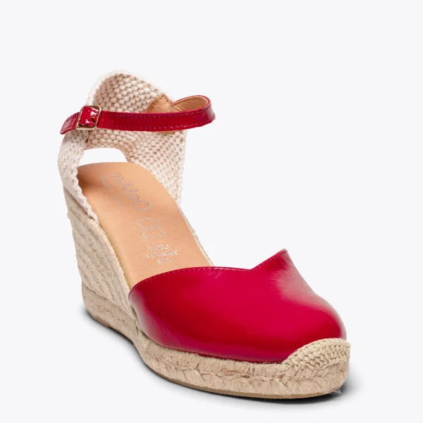 MiMaO ShopOnline NERJA VERNI – Espadrilles Compensées Talon Haut Avec Boucle ROUGE 5