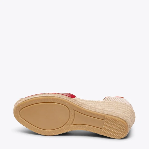 MiMaO ShopOnline NERJA VERNI – Espadrilles Compensées Talon Haut Avec Boucle ROUGE 6