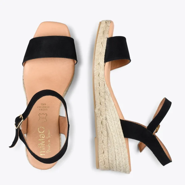 MiMaO ShopOnline JEREZ – Sandales Compensées En Jute Et Cuir NOIR 3