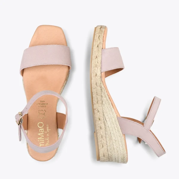 MiMaO ShopOnline JEREZ – Sandales Compensées En Jute Et Cuir NUDE 3