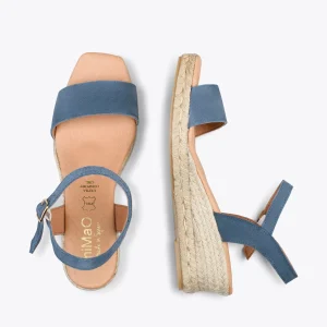 MiMaO ShopOnline JEREZ – Sandales Compensées En Jute Et Cuir JEANS 10