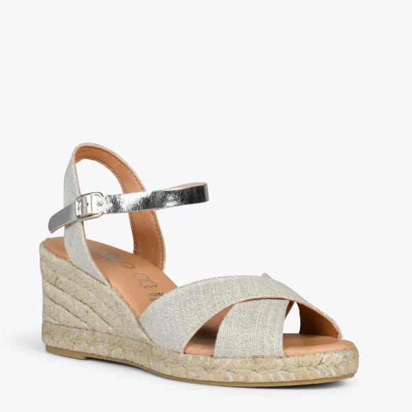 MiMaO ShopOnline CALPE – Espadrilles Artisanales à Lanières Et Boucle ARGENTÉ 5