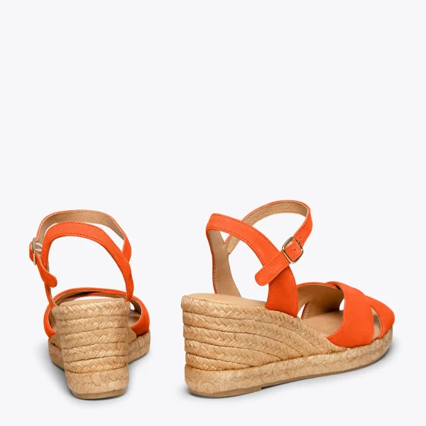 MiMaO ShopOnline CALPE – Espadrilles Artisanales à Lanières Et Boucle ORANGE 4