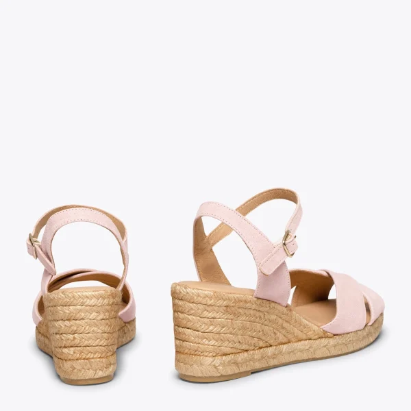 MiMaO ShopOnline CALPE – Espadrilles Artisanales à Lanières Et Boucle ROSE PÂLE 4