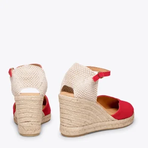 MiMaO ShopOnline NERJA – Espadrilles à Talon Haut ROUGE 12