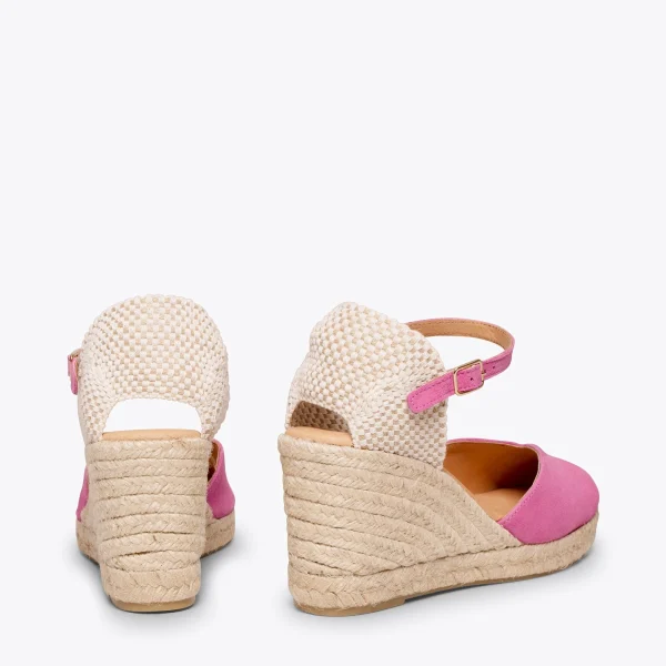 MiMaO ShopOnline NERJA – Espadrilles à Talon Haut ROSE 4