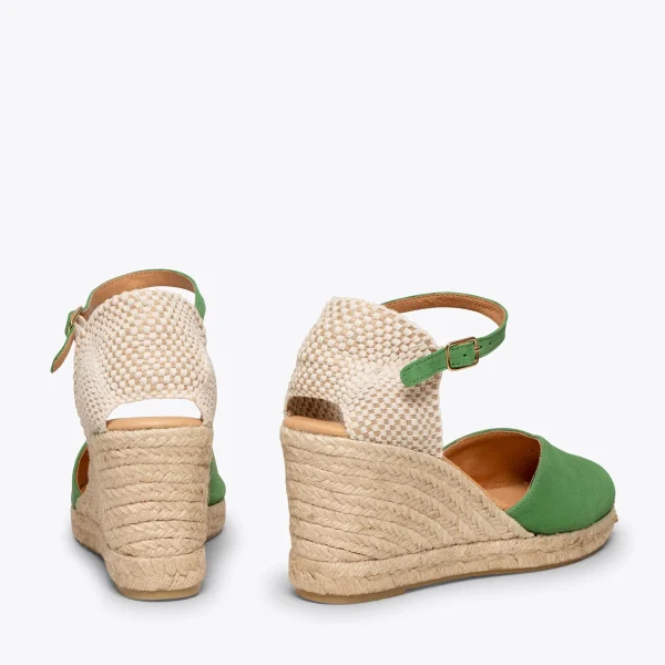 MiMaO ShopOnline NERJA – Espadrilles à Talon Haut VERT 4