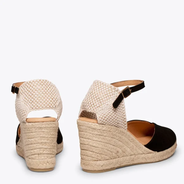 MiMaO ShopOnline NERJA – Espadrilles à Talon Haut NOIR 4