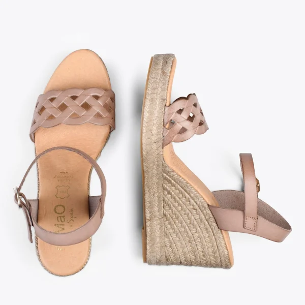 MiMaO ShopOnline OASIS – Espadrilles à Tige Tressée TAUPE 3