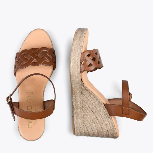 MiMaO ShopOnline OASIS – Espadrilles à Tige Tressée MARRON 3