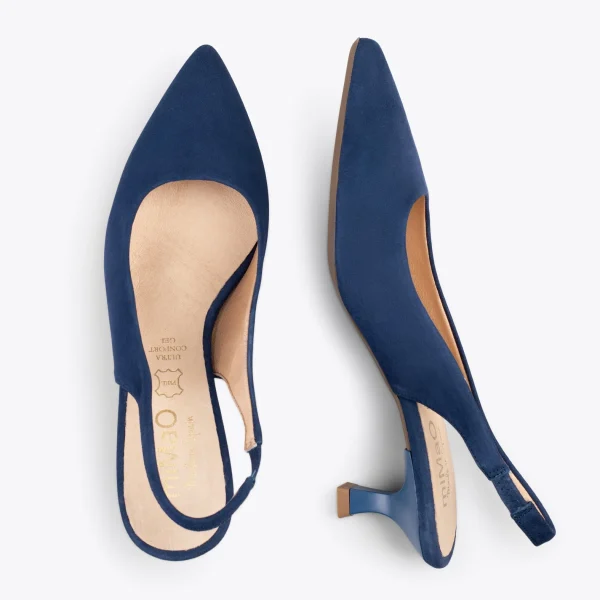 MiMaO ShopOnline URBAN KITTEN Talon Ouvert – Chaussures à Talon évasé BLEU MARINE 3