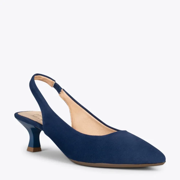 MiMaO ShopOnline URBAN KITTEN Talon Ouvert – Chaussures à Talon évasé BLEU MARINE 5