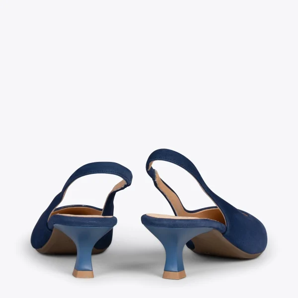 MiMaO ShopOnline URBAN KITTEN Talon Ouvert – Chaussures à Talon évasé BLEU MARINE 4