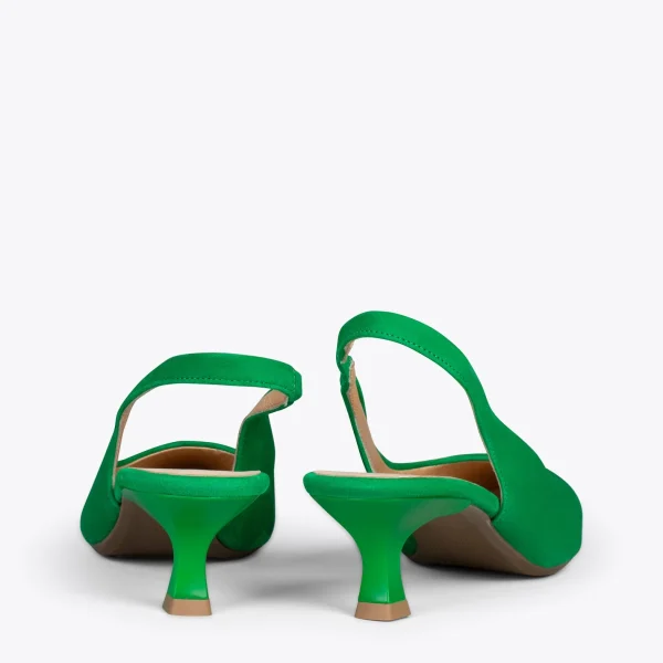 MiMaO ShopOnline URBAN KITTEN Talon Ouvert – Chaussures à Talon évasé VERT 4