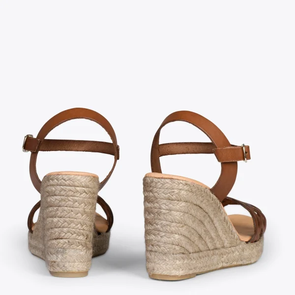 MiMaO ShopOnline OASIS – Espadrilles à Tige Tressée MARRON 4