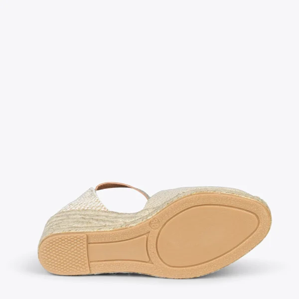 MiMaO ShopOnline DUNA – Espadrilles En Lin Métallisé DORÉ 6