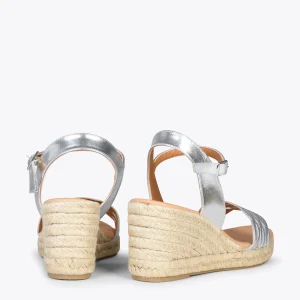 MiMaO ShopOnline TRENZA – Espadrilles En Jute Naturel Et Tige Tressée ARGENTÉ 12
