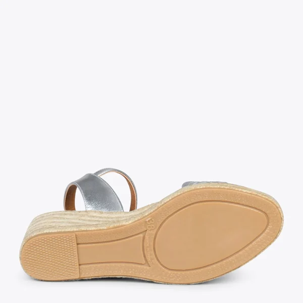 MiMaO ShopOnline TRENZA – Espadrilles En Jute Naturel Et Tige Tressée ARGENTÉ 6