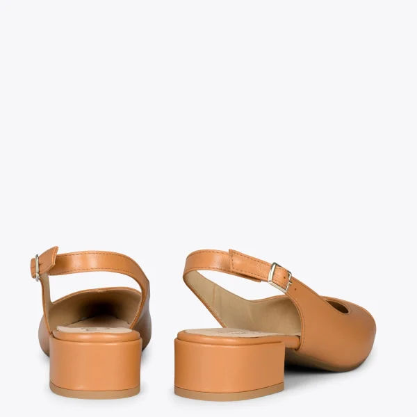 MiMaO ShopOnline HEAVEN – Slingback à Bout Fin CAMEL 4