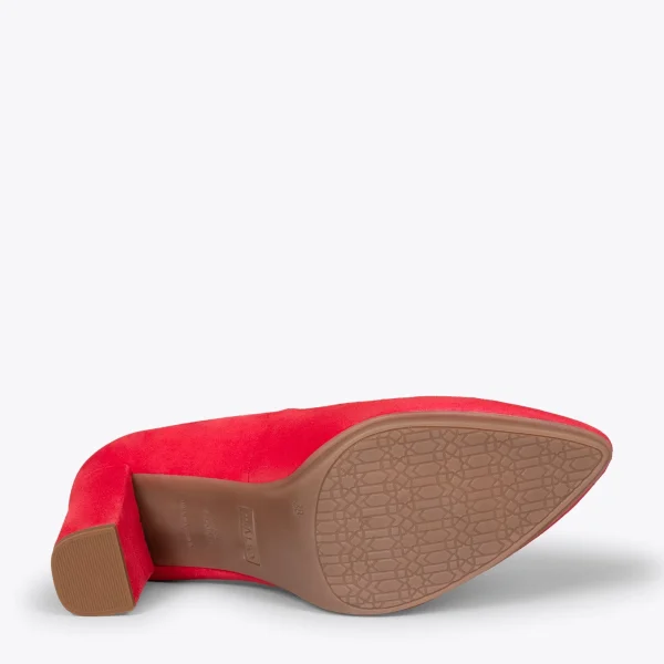 MiMaO ShopOnline URBAN – Chaussures à Talon Haut En Daim ROUGE 6