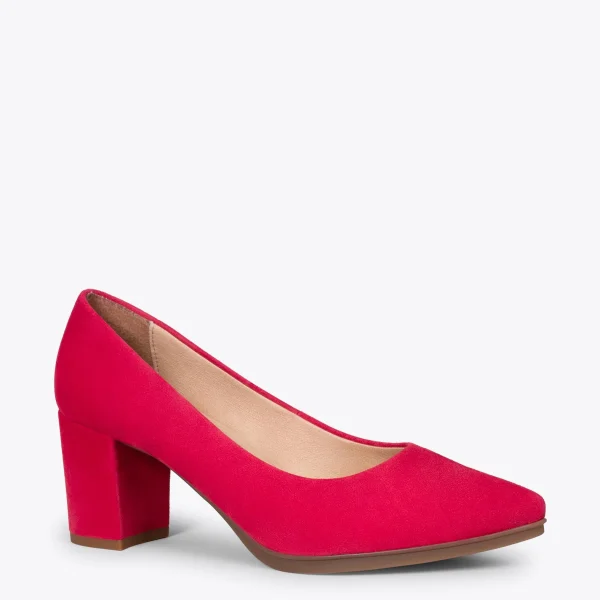 MiMaO ShopOnline URBAN S – Chaussures à Talon Moyen En Daim ROUGE 5