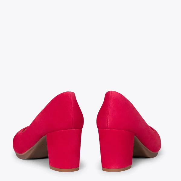 MiMaO ShopOnline URBAN S – Chaussures à Talon Moyen En Daim ROUGE 4