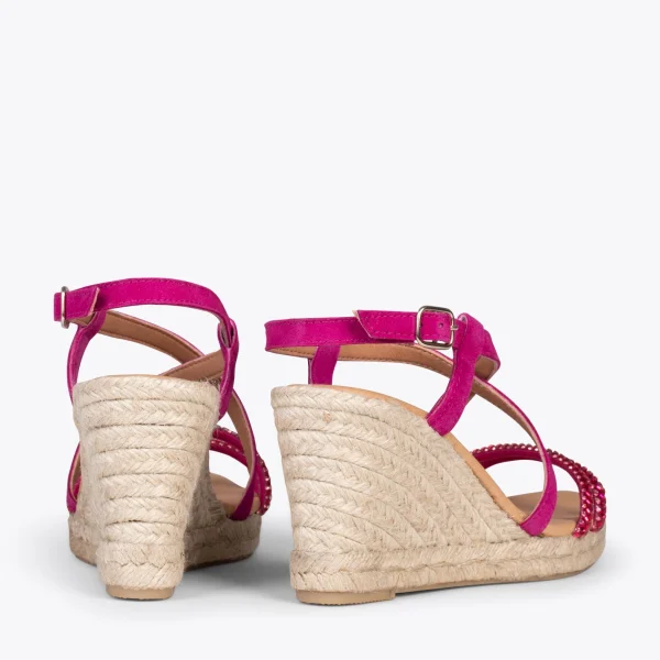 MiMaO ShopOnline MORAIRA – Espadrilles à Talon Compensé FUCHSIA 4