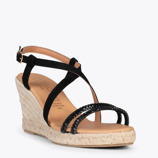 MiMaO ShopOnline MORAIRA – Espadrilles à Talon Compensé NOIR 5
