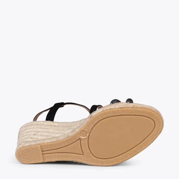 MiMaO ShopOnline MORAIRA – Espadrilles à Talon Compensé NOIR 6