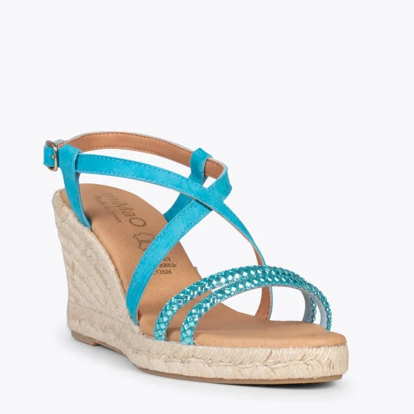 MiMaO ShopOnline MORAIRA – Espadrilles à Talon Compensé BLEU 5