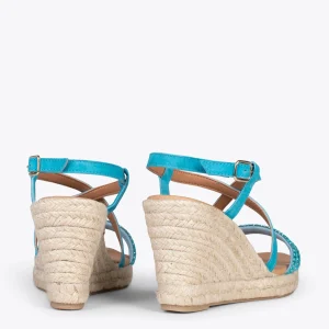 MiMaO ShopOnline MORAIRA – Espadrilles à Talon Compensé BLEU 12