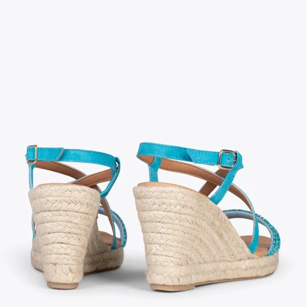 MiMaO ShopOnline MORAIRA – Espadrilles à Talon Compensé BLEU 4