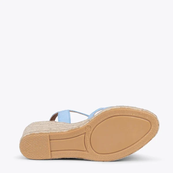 MiMaO ShopOnline HOYAMBRE – Sandales à Talon Compensé En Jute BLEU 6