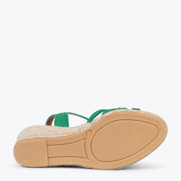 MiMaO ShopOnline HOYAMBRE – Sandales à Talon Compensé En Jute VERT 6