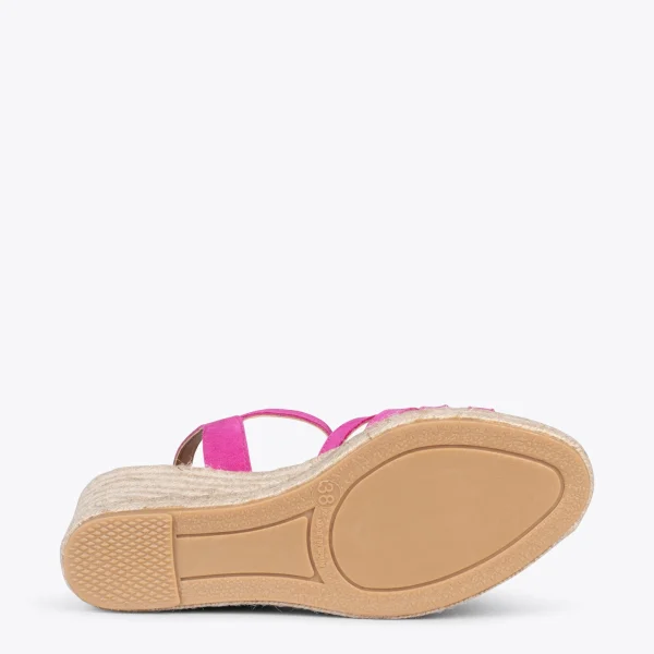 MiMaO ShopOnline HOYAMBRE – Sandales à Talon Compensé En Jute FUCHSIA 6