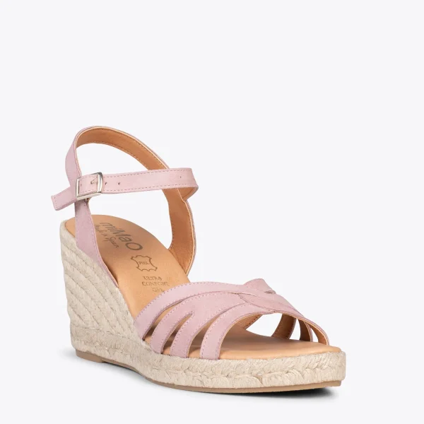 MiMaO ShopOnline HOYAMBRE – Sandales à Talon Compensé En Jute ROSE 5