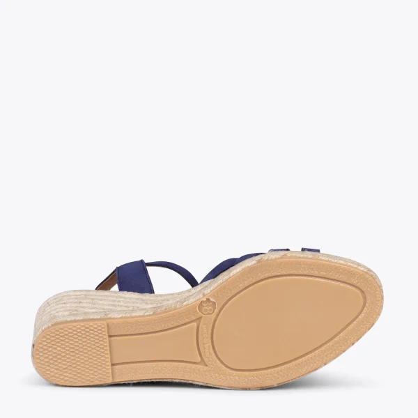 MiMaO ShopOnline HOYAMBRE – Sandales à Talon Compensé En Jute BLEU MARINE 6