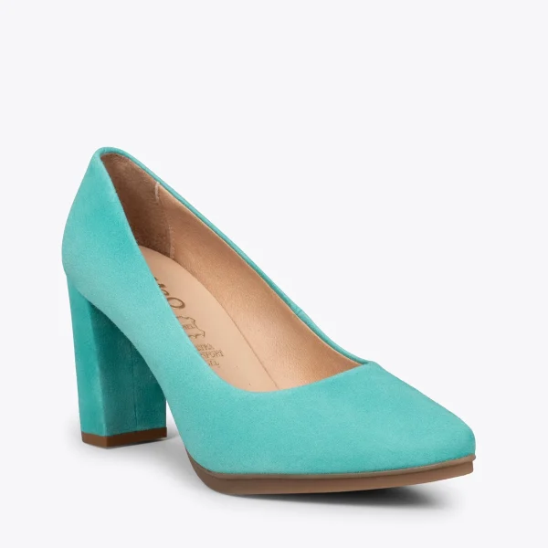 MiMaO ShopOnline URBAN – Chaussures à Talon Haut En Daim TURQUOISE 5