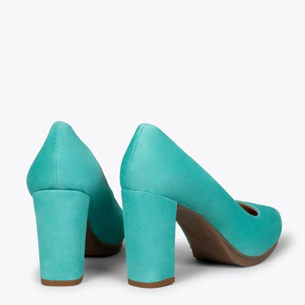 MiMaO ShopOnline URBAN – Chaussures à Talon Haut En Daim TURQUOISE 4