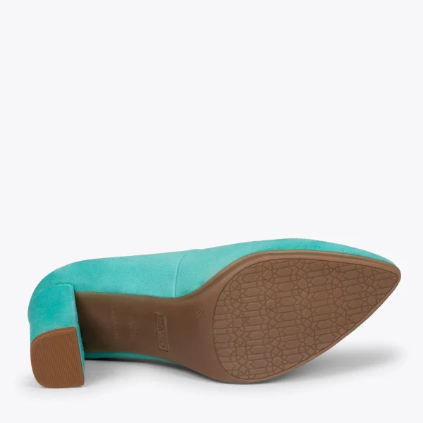 MiMaO ShopOnline URBAN – Chaussures à Talon Haut En Daim TURQUOISE 6